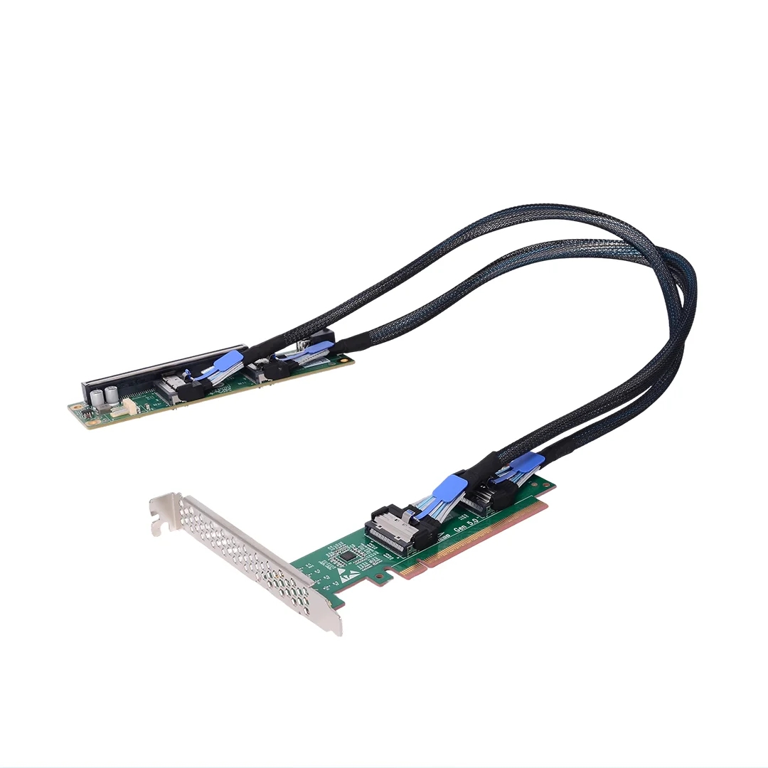 PCI-e 5.0 X16 To Dual MCIO 8i  - Pcie 5.0 Gpu Riser Cable 评论和价格